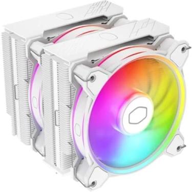 Imagem de Cooler Master Hyper 622 Halo White Dual Tower CPU Air Cooler, 120 Halo² PWM Fan, Dual Loop ARGB, 6 Copper Heat Pipes, Nickel-Plated, 154mm Tall, AMD Ryzen AM5|AM4, Intel LGA 1851