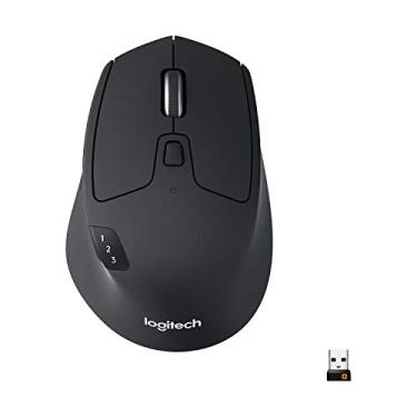 Imagem de Mouse sem fio Logitech M720 Triathlon com Conexão USB Unifying ou Bluetooth com Easy-Switch para até 3 Dispositivos, 1000 DPI, 6 Botões Programáveis e Pilha Inclusa