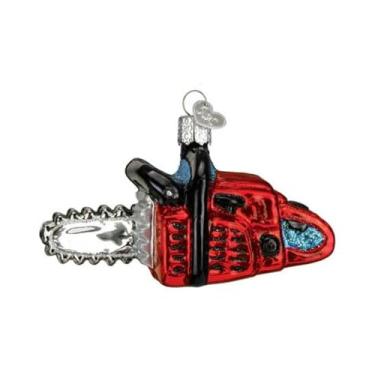 Imagem de Old World Christmas Ornamentos: Enfeites soprados de vidro de serra de corrente para árvore de Natal (32162)