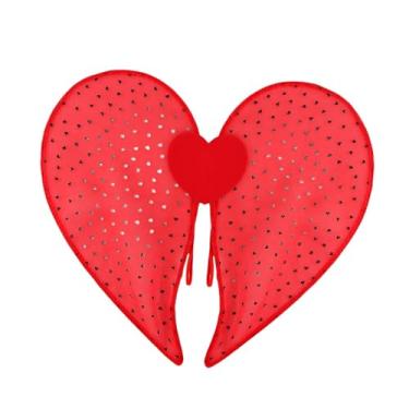 Imagem de simhoa Asa de Fada do Amor para o Dia dos Namorados, 53x50cm, para Cosplay, Carnaval e Festas à Fantasia, Vermelho