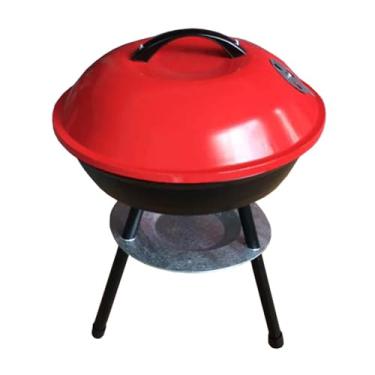 Imagem de UGPLM Grelha de carvão portátil com líquido de panificação compacta multifuncional pernas triangulares estáveis ​​churrasqueira para reuniões de família