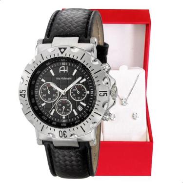 Imagem de Relógio Feminino Champion Ana Hickmann Cronógrafo Couro AH30004T Colar