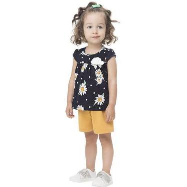 Imagem de Conjunto Infantil Feminino 110.871 Kyly - Bermuda e Blusa Coloridas, B