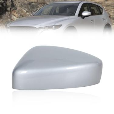 Imagem de JESYMBX Tampa do espelho retrovisor lateral da porta para Mazda CX-5 CX5 2017-2021 Capa de casa de tampa prata esquerda