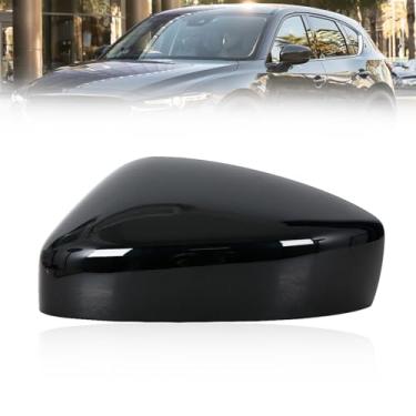 Imagem de JESYMBX Tampa do espelho retrovisor lateral da porta para Mazda CX-5 CX5 2017-2021 Capa de casa de tampa preta esquerda