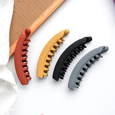 Imagem de Yinhing Grampos de Banana, Grampos de Cabelo de Resina Com Mola de Metal Forte para Mulheres e Meninas, Suporte de Rabo de Cavalo Antiderrapante para Cabelos Longos Ondulados e Cacheados (2)