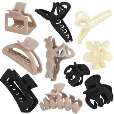 Imagem de 10 peças de grampos de cabelo antiderrapantes para mandíbula para grampo de cabelo grosso flor antiderrapante acessórios de cabelo com vários estilos para mulheres e meninas