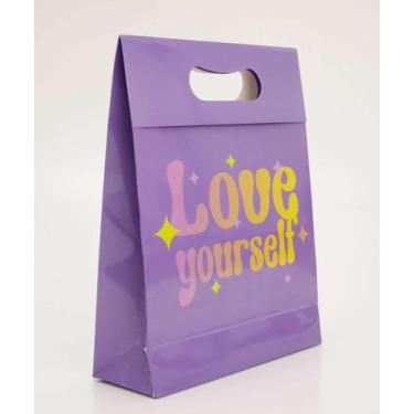Imagem de Embalagem Presente Sacola Estampa Frase Marisa-16234, UN, Roxo