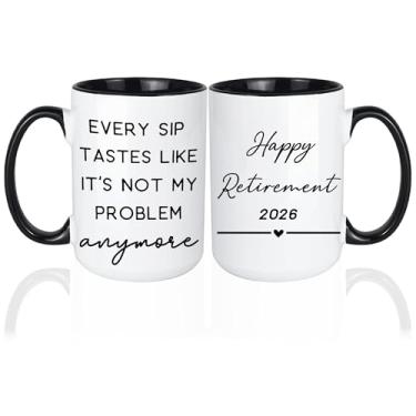 Imagem de Joybloks Presente de aposentadoria para mulheres homens 2025, melhor caneca de café engraçada e feliz para mulheres, colega de trabalho, amigo, professor, chefe, melhor presente aposentado e