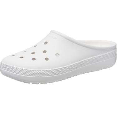 Imagem de Crocs Tamancos unissex para adultos, clássicos, discretos, sem cadarço, Branco, 37