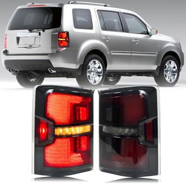 Imagem de inginuity time Luzes traseiras para Honda Pilot 2009-2015 Start-up Animação sequencial sequencial luzes traseiras pretas conjunto de acessórios