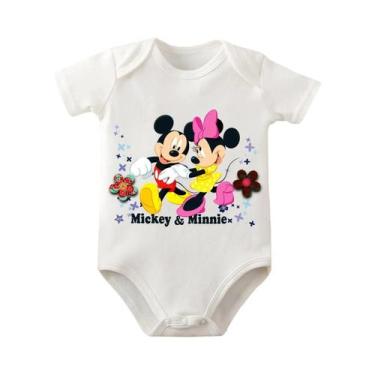 Imagem de Macacão De Bebê Mickey Mouse 100% Algodão Para Recém-Nascidos De 0 a 1