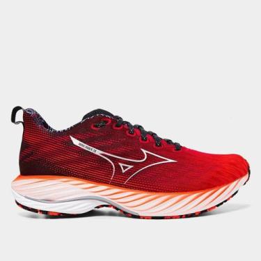 Imagem de Tênis Mizuni Wave Rider 28 AMS Masculino - Mizuno, Vermelho, Laranja, 