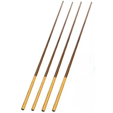 Imagem de 4 Tacos Sinuca Bar Snooker 1.45m Virolas Giz Azul Giz Branco taco de sinuca(Ipê/goiabão)