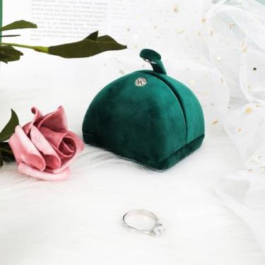 Imagem de Colar com pingente verde, caixa de veludo, caixa de presente, anel de noivado para casal, brinco, exibição de joias para casamento, aniversário de casamento