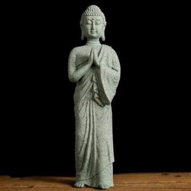 Imagem de FENNYYAR Estátua de Buda Espírito Zen, 18 cm, 18 cm, Escultura Budista, Ornamento de Sala de Estar