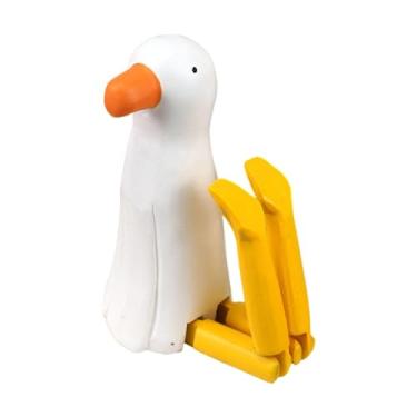 Imagem de Bothyi Estatueta de animal, escultura colecionável em madeira, ornamento de mesa para sala de estar, entrada, escritório e quarto, Gaivota