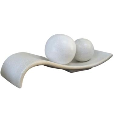 Imagem de Centro De Mesa Em Cerâmica-Decoração para sala, quarto, rack, aparador, escritório, enfeite, esfera, mesa(Texturizado)