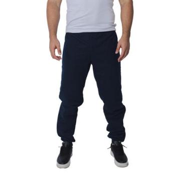 Imagem de Calça Moletom Flanelada Masculino Feminino Dupla Costura - Maicol, Azu