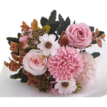 Imagem de Flores Decorativas Artificiais - Ideais Para DecoraçãO De Outono, DecoraçãO De Interiores E Arranjos De Mesa(Rosa-3,2 Unidades)