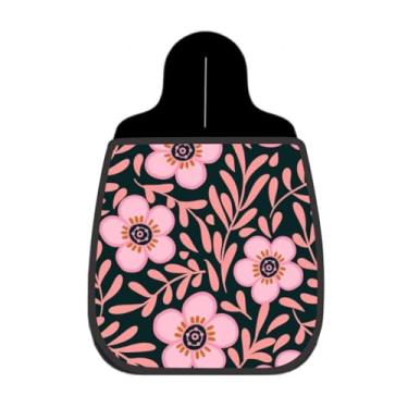 Imagem de Lixeira De Carro Organizador Lixinhocar Flores Rosa Fundo Preto