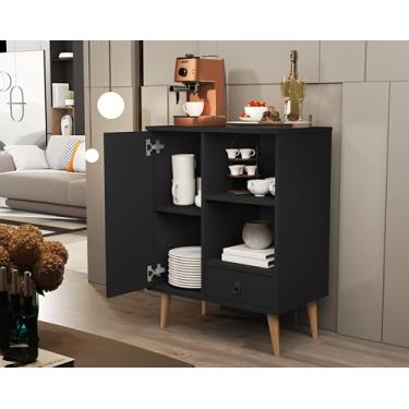 Imagem de Buffet Cantinho Do Café Aparador Para Sala Cozinha Bar Tip Top Retrô Cor Preto (Fosco)