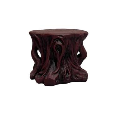 Imagem de suporte para bonsai Suporte de exposição escultura raiz madeira imitação, base artesanato em resina para sala estar, varanda e jardinagem