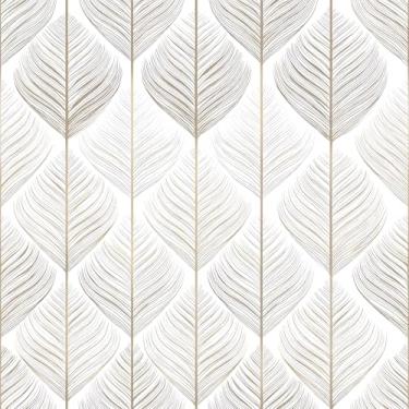Imagem de VaryFloral Papel de parede de folha bege descasque e cole gradiente neutro losango geométrico para quarto sala de estar boho casa de fazenda papel de parede removível papel de contato decorativo para