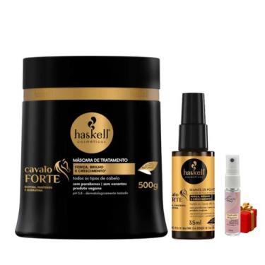 Imagem de Kit Cavalo Forte 1 Máscara 500ml 1 Selante de pontas 35ml Haskell + Pr