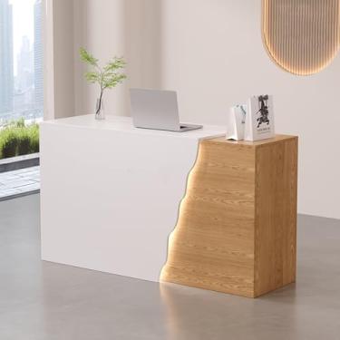 Imagem de Mesa de recepção, mesa de recepção, mesa de recepção com balcão, mesa de recepção moderna, mesa de recepção pequena, recepção, balcão de recepção, mesa de recepção em pé, balcão de salão, recepção