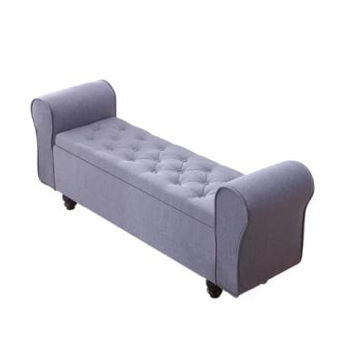 Imagem de Foyer Multifuncional Fim da Cama Armazenamento Quarto Armário de Cabeceira Sofá Banco Loja de Roupas Banco de Sapatos Mudroom (Cinza, Grande)