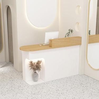 Imagem de Mesa de recepção pequena, mesa de recepção, balcão de recepção, mesa de cheque, mesa de recepção moderna, balcão de recepção, mesa de recepção de salão, balcão, balcão de embrulho, caixa de check-out