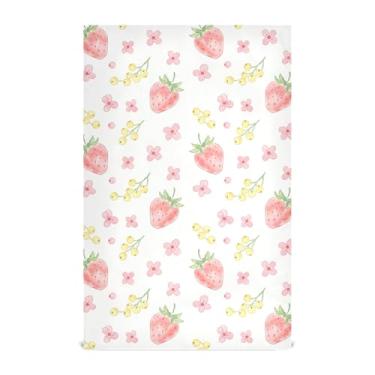 Imagem de Burbuja Toalhas de cozinha de morango, pacote com 6, panos de prato absorventes reutilizáveis de microfibra para secagem e limpeza, 45 x 71 cm