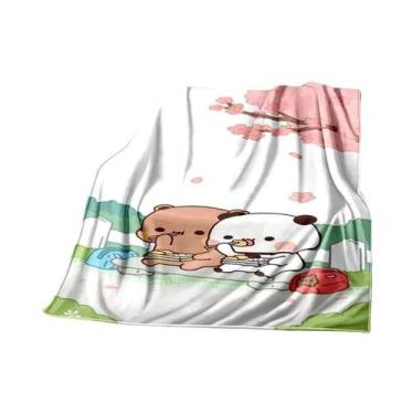 Imagem de Cobertor De Flanela Quente Para Crianças Com Estampa De Urso Em Desenh