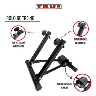 Imagem de Rolo De Treino TRUE FIT Dobravel, Preto