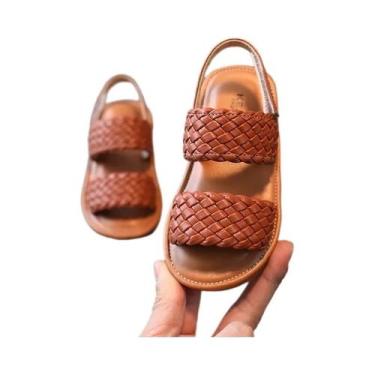 Imagem de Sandálias Trançadas Para Meninas Com Ponta Aberta, Confortáveis E Anti