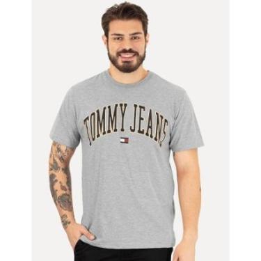 Imagem de Camiseta Tommy Jeans Masculina Regular Classic Gold Arch Cinza Mescla-Masculino