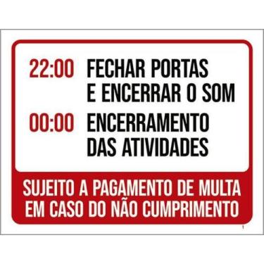 Imagem de Kit 10 Placas 22H Fechar Portas Encerrar Som Encerramento - Sinalizo