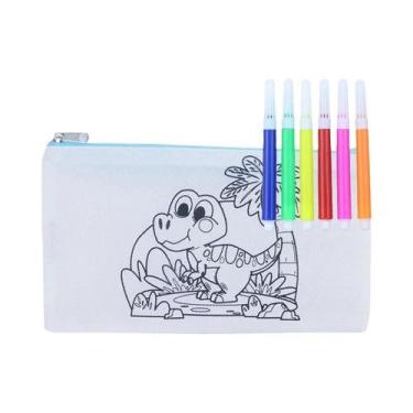 Imagem de Estojo De Canetas Colorido Para Crianças Em Tecido Não Tecido Com Padr
