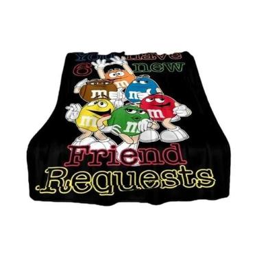 Imagem de Cobertor De Pelúcia Infantil M&M's De Chocolate Com Desenho Animado, Q