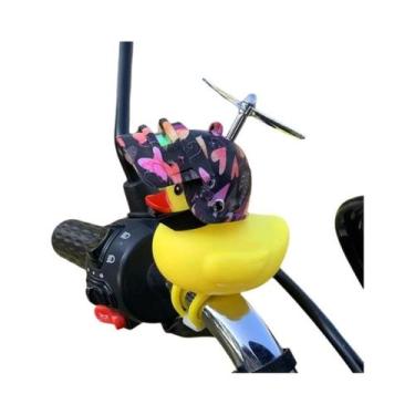 Imagem de Sino De Bicicleta Em Forma De Pato De Borracha Com Hélice E Capacete, 