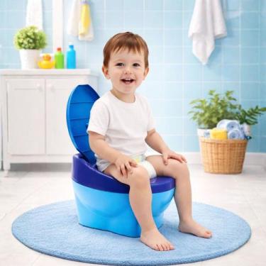 Imagem de Penico Infantil Troneco Azul Menino Animais Assento Redutor - Lugo Bri