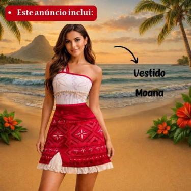 Imagem de Fantasia Cosplay Moana Oceania Vestido Para Meninas Tamanho:100 CMCor: