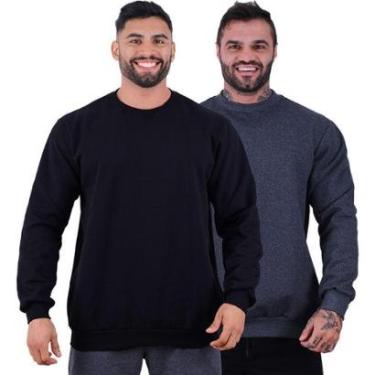 Imagem de Kit 2 Blusa de Frio Moletom Basic MXD Conceito Sem Capuz Lisas-Masculino