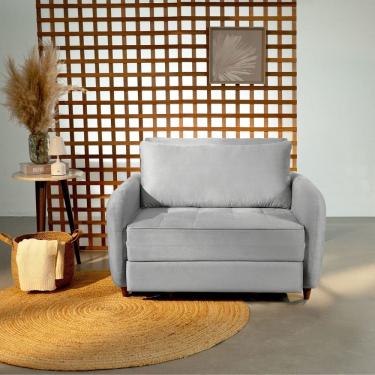Imagem de Sofá Cama Solteiro 105cm Mode Cabecasa Madeiraoriginals Cinza