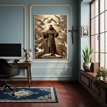 Imagem de Quadro São Francisco de Assis Padroeiro dos Animais -70x50cm