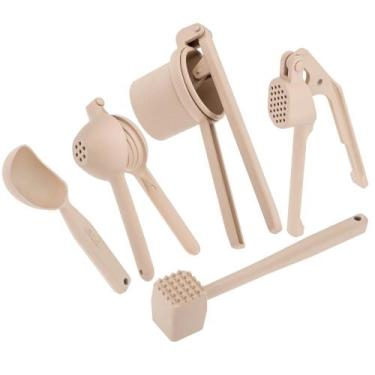 Imagem de Kit Utensílios de Cozinha de Aluminio Completo Creme Weck