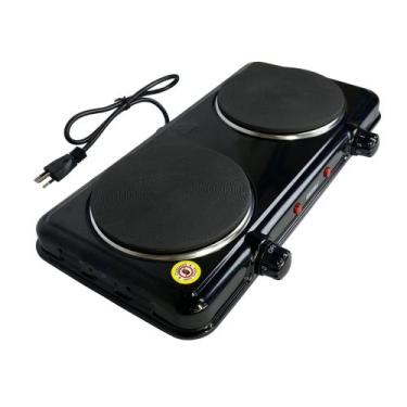 Imagem de Fogareiro Indução Duas Bocas Portátil Cozinha Elétrico 220V Preto - ST