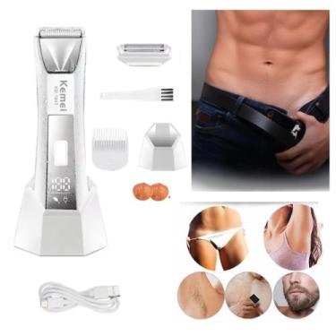 Imagem de Aparador de Pelos Kemei KM-1847 Desmatador de Joias Pelos Íntimos Cuid