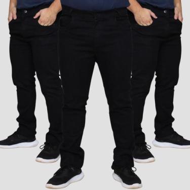 Imagem de Kit 3 Calça Jeans Slim Masculina Reforçada Lycra - ESPOSIÇÃO PAULISTA,